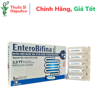 Men vi sinh EnteroBifina dạng nước giúp cân bằng hệ vi sinh đường ruột - Hộp 20 ống