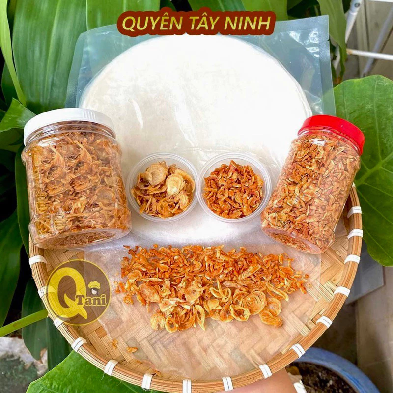 COMBO Bánh Tráng Tròn Phơi Sương Mỏng Đặc Biệt+Muối Tép Sấy+Hành Phi nguyên chất