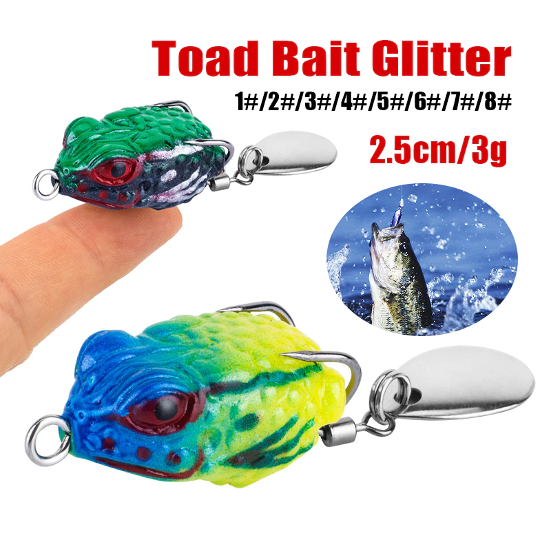 Mồi Giả Mồi Câu Cá Giả Hình Ếch Nhảy Ếch 2.5cm / 3g Mềm 8 Màu Có Móc Kép,Mồi câu nhạy cảm Super Frog Lure