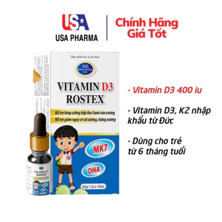 Vitamin D3 ROXTECH, Vitamin K2 MK7 tăng cường hấp thu canxi, chắc khỏe xương răng - Hộp 1 lọ x 10ml