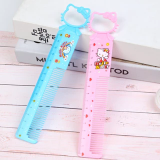 Thước kẻ kèm lược hoạt hình hello kitty