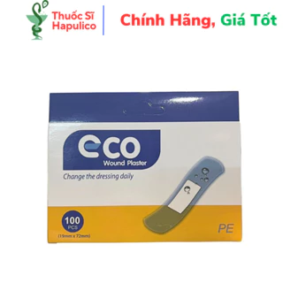 Băng dán cá nhân y tế Eco bản trong suốt - Hộp 100 miếng 19mmx72mm