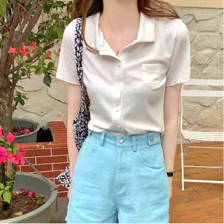 Áo Thun Polo Bigsize Nữ,Áo Thun Cổ Bẻ Vạc Ngang Viền Cuốn Biên Big Size Vải Gân Tăm Mềm Mát G126