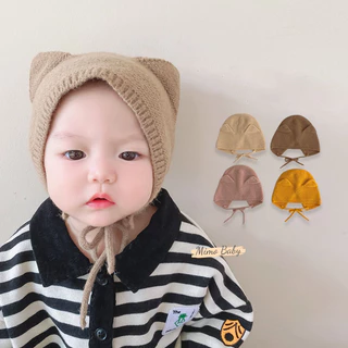 Mũ nón len cột dây tai mèo dễ thương cho bé 5m-2y Mimo baby ML49