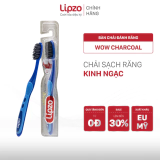 [Combo 3] Bàn Chải Đánh Răng Lipzo Wow Charcoal Than Hoạt Tính Công Nghệ Chỉ Tơ Vàng Hai Lớp Nano Kháng Khuẩn Khử Mùi