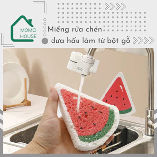 Miếng Rửa Chén Bát Dưa Hấu Làm Từ Bột Gỗ Của Nhà Mỡ, Miếng Bọt Biển Rửa Bát, Lau Dọn Nhà Bếp, Giẻ Rửa Chén Bát