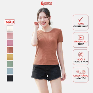 Áo Thun Nữ 𝐂𝐀𝐑𝐃𝐈𝐍𝐀 Chất Tăm Lạnh Cao cấpMềm Mịn Áo Cộc Tay Cổ Tròn Tôn Vóc Dáng Thể Thao Năng Động Màu Sắc Trẻ Đẹp 3AF23