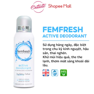 Xịt khử mùi và thơm mát vùng kín cao cấp Femfresh Active Deodorant 125ml Extaste