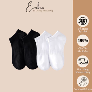 Tất vớ cổ ngắn nam nữ EVABRA chất liệu cotton cao cấp, êm mềm đi mát, thiết kế thoáng khí - KLB01