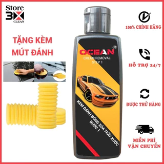 Kem Đánh Bóng Xóa Vết Trầy Xước Cho Ô Tô Xe Máy Chính Hãng Ocean 100ml. An Toàn Cho Bề Mặt.