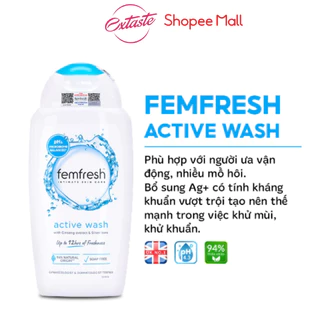 Dung dịch vệ sinh phụ nữ cao cấp năng động Femfresh Active Wash 250ml - Extate Official Mall