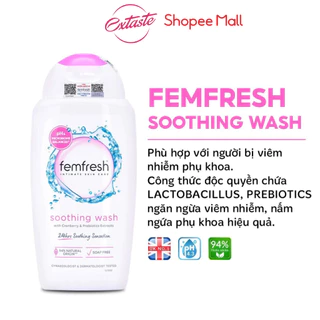 Dung dịch vệ sinh phụ nữ dịu nhẹ Femfresh Soothing Wash bổ sung lợi khuẩn 250ml  Extate Official Mall nội địa Anh