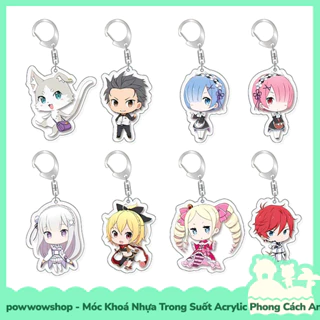 [Sẵn VN - Hỏa Tốc] Móc Khoá Nhựa Trong Suốt Acrylic Phong Cách Nhân Vật Anime Manga Re:Zero Sleep & Go