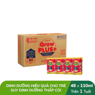 Thùng 48 hộp sữa Nutifood Grow Plus Đỏ 110ml