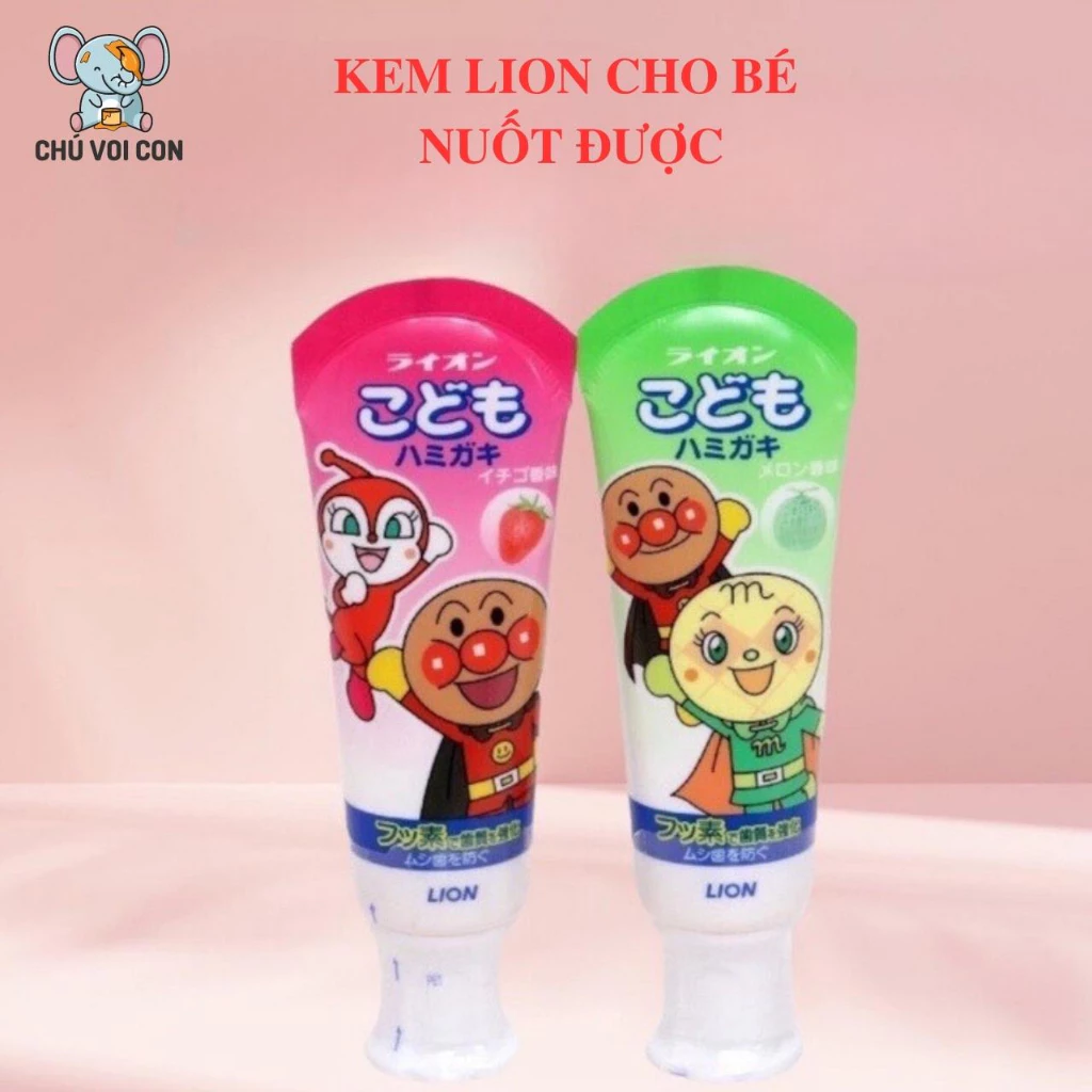 Kem đánh răng cho bé 1 tuổi nuốt được kem lion nội địa nhật mùi hương dễ chịu thích hợp cho bé