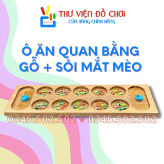 Ô Ăn Quan Bằng Gỗ Tự Nhiên An Toàn Kèm Sỏi - Ô Ăn Quan Sỏi Mắt Mèo - Thư Viện Đồ Chơi