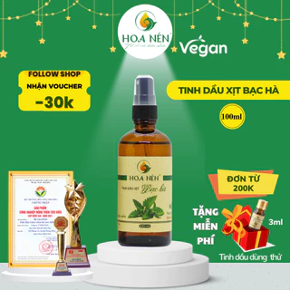 Chai Xịt Tinh dầu Bạc hà 100ml - Hoa Nén - Xịt phòng đuổi muỗi, côn trùng