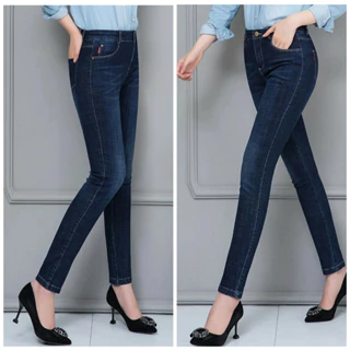 Quần Jean Nữ Quần Bò Denim Nữ Trơn Co Giãn Lưng Cao Phong Cách Thời Trang Siêu Đẹp