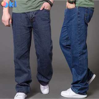 Quần Bò Nam Ống Suông Trung Niên Cotton Quần Jean Nam Big Size Form Rộng Đứng Mặc Được Nhiều Lứa Tuổi