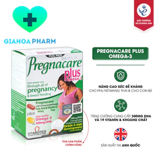 [CHÍNH HÃNG] Viên uống Pregnacare Plus Omega 3 bổ sung vitamin, khoáng chất, dinh dưỡng cho phụ nữ mang thai, cho con bú