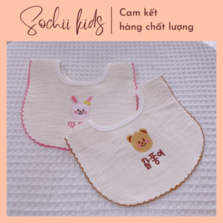 Yếm ngực vải xô muslin hoạ tiết xinh xắn SoChi_Kids