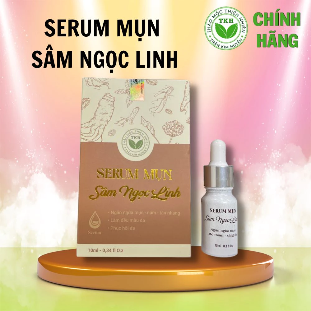 Serum mụn Sâm Ngọc Linh - Trần Kim Huyền, giúp dưỡng ẩm, ngăn ngừa mụn, làm mờ vết thâm