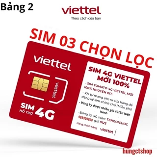 Sim Nguyên Kit Viettel số tuyển chọn, tự đăng ký chính chủ