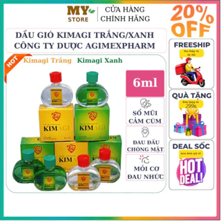 (Chính Hãng) Dầu Gió Kimagi Trắng/Xanh( Hương Truyền Thống) 6ml-Công Ty Dược Agimexpharm