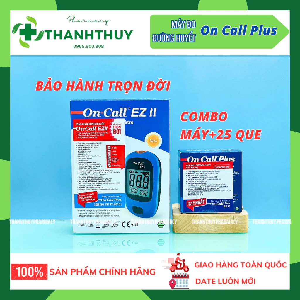 Máy Đo Đường Huyết ACON On-Call EZII - Đo Nhanh Trong 10S Bảo Hành Trọn Đời