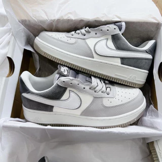 Giày Air Force 1 Low Atmosphere Grey, Giày AF1 Xám Lông Chuột Bản Chuẩn S.C Fullbox Bill - Tặng Dây