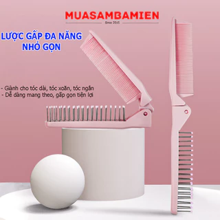 Lược mini giá tốt, lược chải tóc gấp gọn bỏ túi xinh xắn giành cho tóc xoăn tóc dài có chải masage