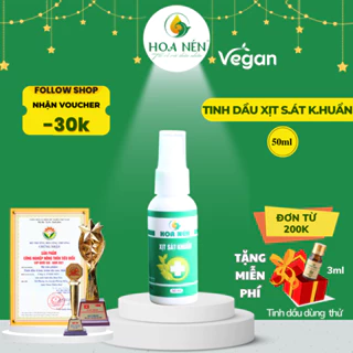 Xịt S.át Kh.uẩn 50ml - Tinh dầu Hoa Nén - [Đạt tiêu chu.ẩn WHO]