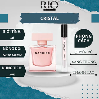 Nước hoa nữ Narciso Cristal Edp chiết 10ml mini chính hãng quyến rũ, sang trọng, thanh tao - rio,cop