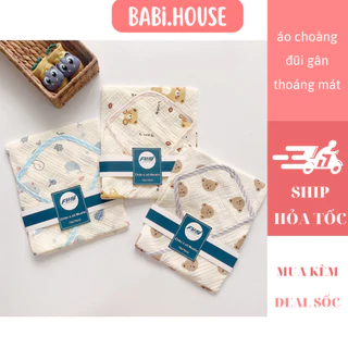 Chăn ủm xô muslin 2 lớp cho bé sơ sinh kích thước 75x75cm chất liệu mềm mịn thoáng mát