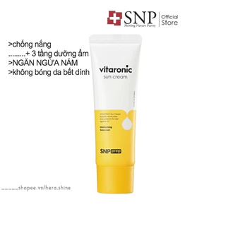 Kem Chống Nắng SNP Prep Vitaronic Sun Cream Dưỡng Ẩm Dưỡng Trắng Ngừa Nám Da SPF 50+ PA++++ 50g