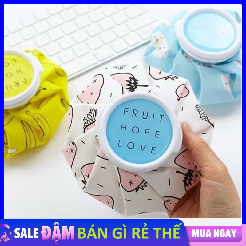 Túi Chườm Nóng Lạnh Hình Tròn Giúp Giảm Đau, Hạ Sốt, Giảm Sưng (25cm), Túi Sưởi, Túi Giữ Nhiệt Chất Liệu pvc Và bông