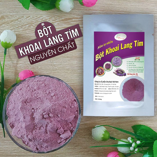 Bột khoai lang tím khô 10g, 20g, 50g nguyên chất 100% từ củ khoai lang tím dùng pha chế đồ uống, trà sữa, bánh kẹo