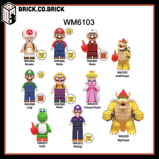 Đồ chơi Mô hình Mario Luigi Bowser Peach Yoshi Koopa Minifigures Lắp ráp Nhân vật The Super Mario Bros. Movie Hoạt hình
