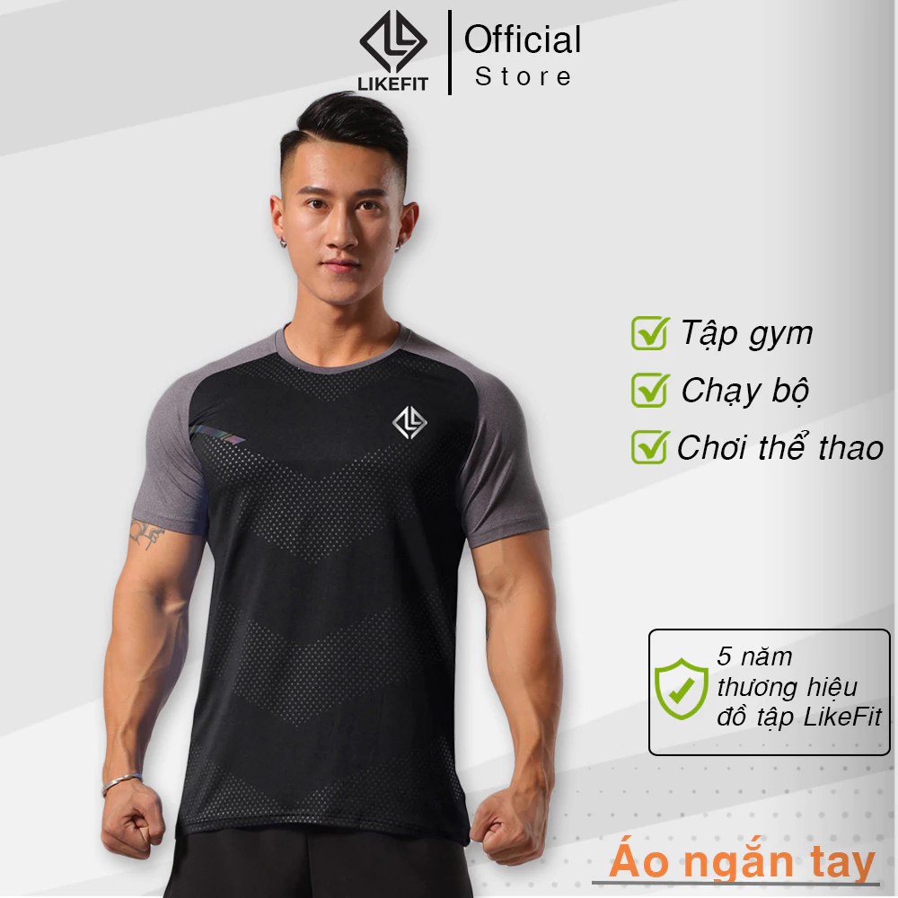 Áo thể thao nam LIKEFIT Sport form ôm fit co dãn 4 chiều thoáng mát LF01