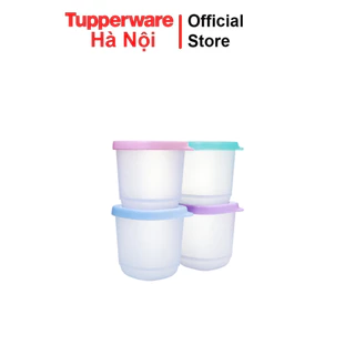 Bộ hộp bảo quản thực phẩm TupperwareCubix Mini Square (4) 110ml nhựa nguyên sinh chính hãng bảo hành trọn đời