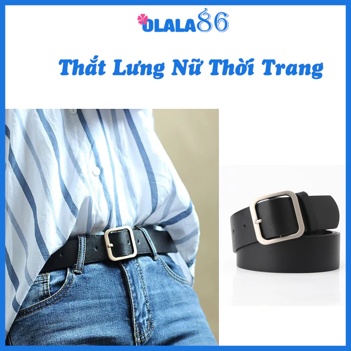 Thắt Lưng Bản Vuông To Màu Đen, Thời Trang Mới  Olala86