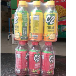 Loc Nước Trà xanh C2 vị chanh/táo ( set 6 chai) 355ml