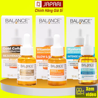 Serum Balance Vitamin C Dưỡng Trắng Da Mặt-Cấp Ẩm-Ngừa Mụn-Chống Lão Hoá Hyaluronic Gold Collagen Niacinamide JAPARI