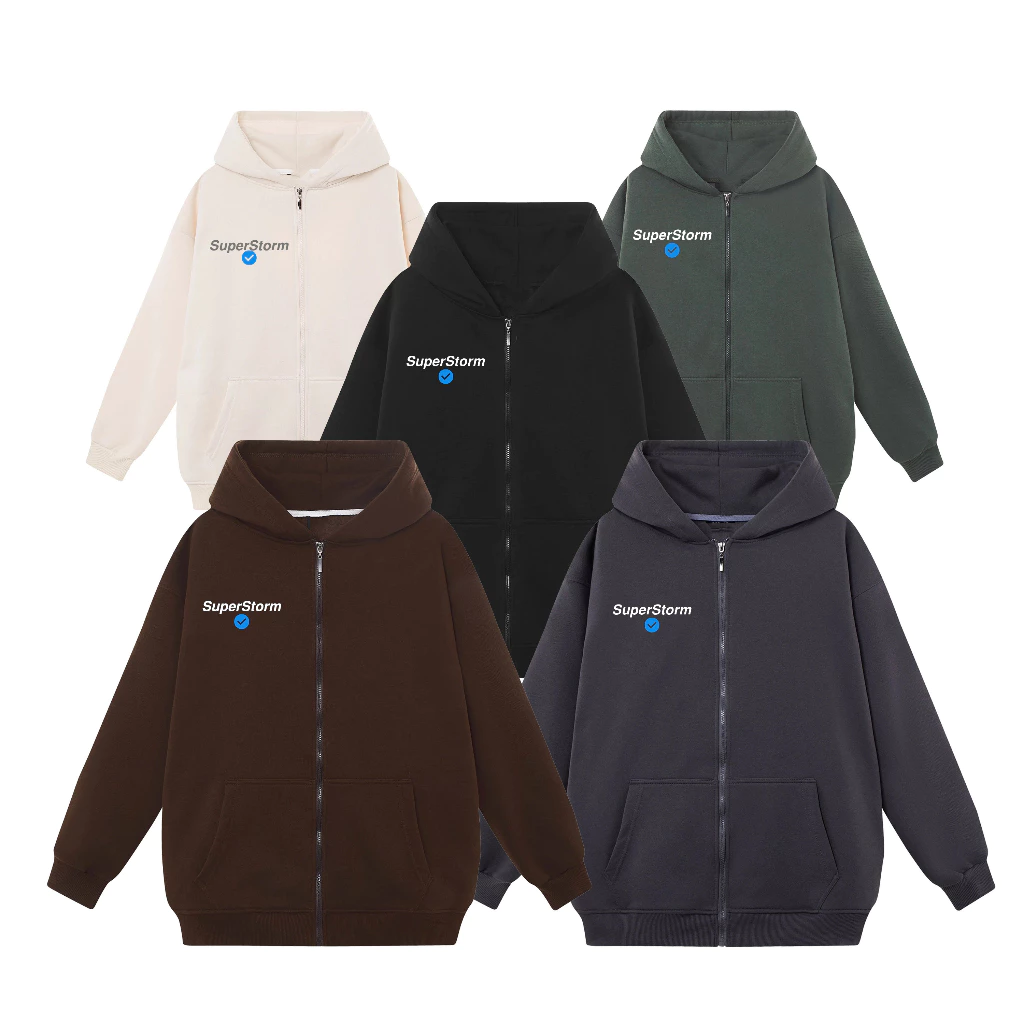 Áo Khoác Hoodie Zip Phù Hợp Nam Nữ Chất Nỉ Bông Cao Cấp Khoác Nắng