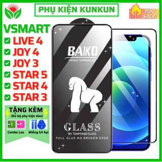 Kính cường Lực Baiko Vsmart Joy 3 Joy 4 Live 4 Star 5 Star 4 Star 3 Active 3 - Phủ nano siêu mượt, chịu va đập tốt