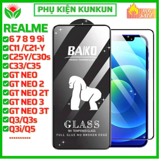 Cường lực Baiko Realme 6 7 8 9 9i Pro Realme C11 C21-Y C25Y C30s C33 C35 GT Neo 2 Pro 2T 3 Q3s Q3 Q3i Pro Q2 Q5 5G 10 11