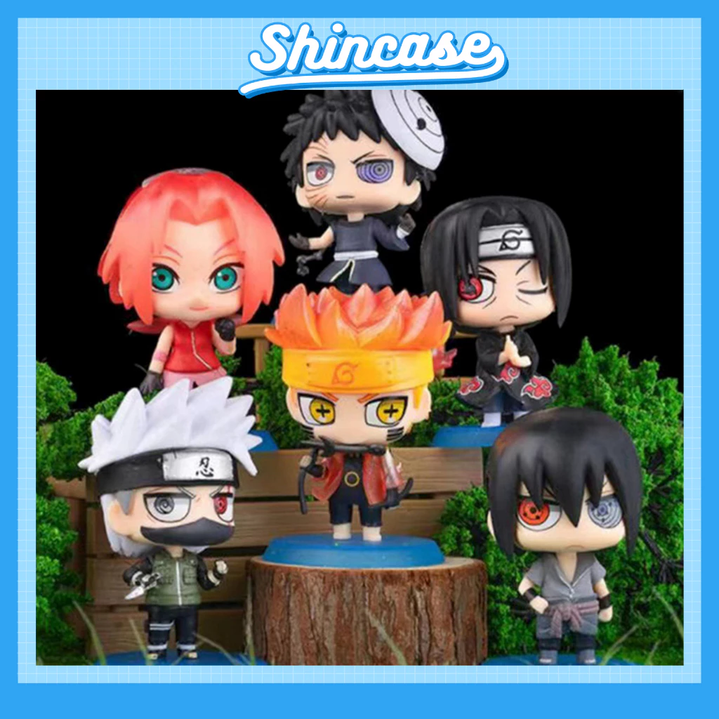 Mô hình Naruto Chibi Anime 6 nhân vật Naruto Sasuke Sakura Gaara Itachi Kakashi Hinata cao 8cm- Shin Case