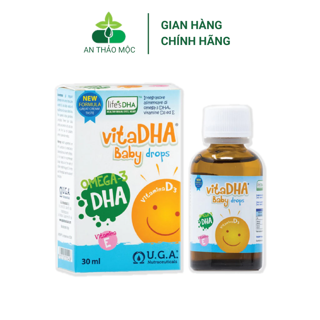 Vita DHA baby drop bổ sung dha vitamin d3 cho trẻ từ sơ sinh phát triển trí não thị lực toàn diện cho bé