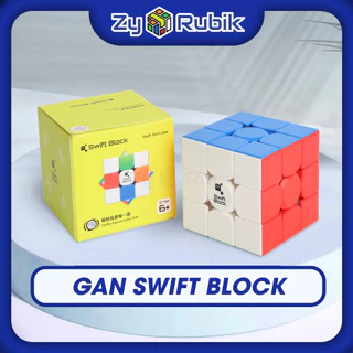 Rubik 3x3 Gan Swift Block 2023 Stickerless Có Nam Châm- Combo Gan 355s Stickerless Cao Cấp-Zyo Rubik