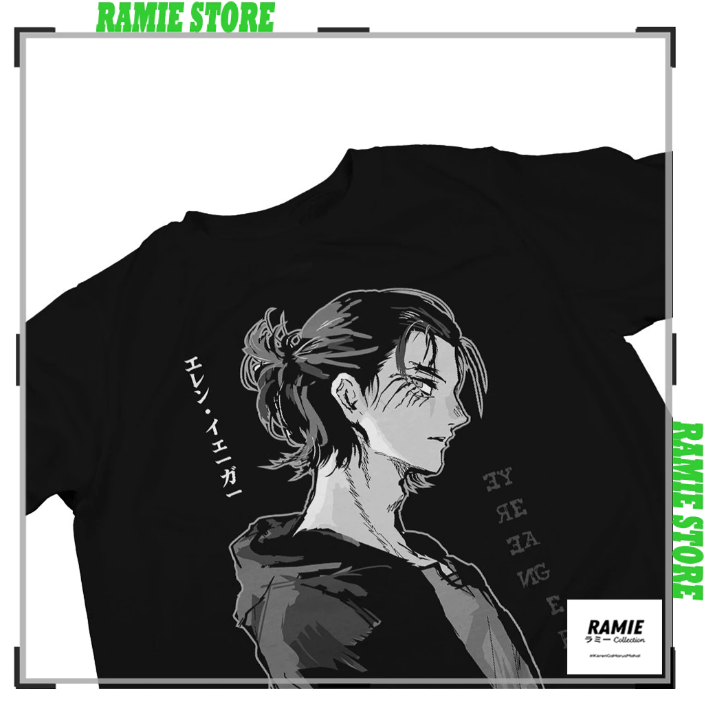 Áo thun in hình KAOS ANIME ATTACK ON TITAN EREN YEAGER DARK SIDE HUMANITY | Ramiestore1 | mẫu HOT bán chạy